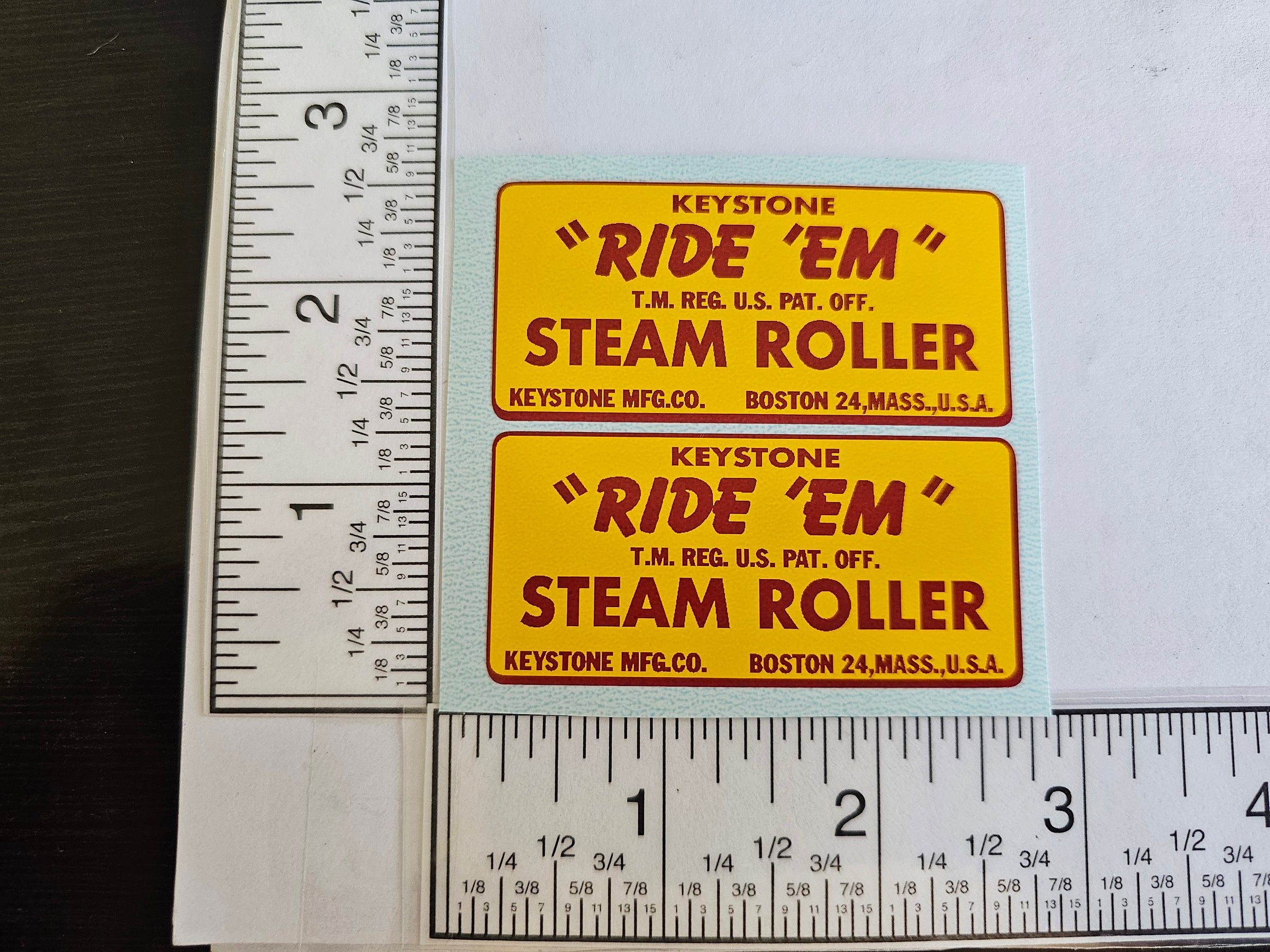 KY-020 Keystone Ride Em Steam Roller Sticker | Gasoline Alley Toys